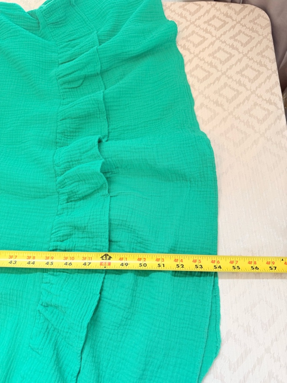 Ivy City Co Women’s Green Smocked Tiered Maxi Peasant Dress Puff Sleeve Size M - Picture 5 of 5